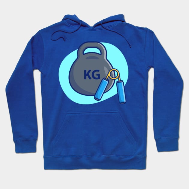 Dumbbell And Hand Training Cartoon Hoodie by Catalyst Labs